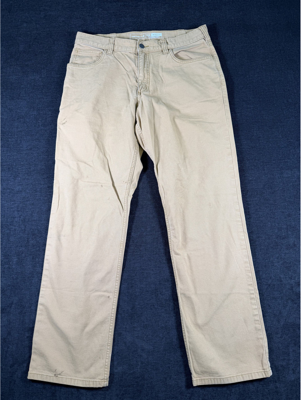 Carhartt Rugged Flex Relaxed Fit Canvas Work Pants 34x32 Beige